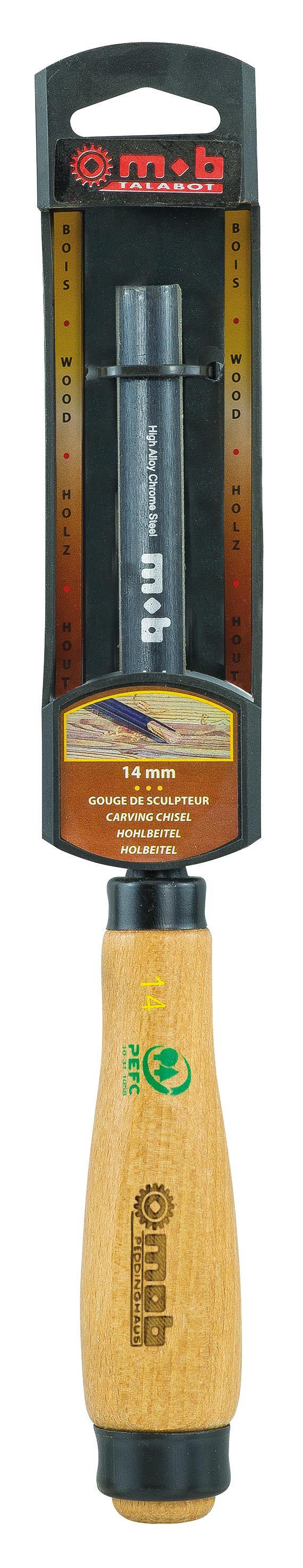 GOUGE SCULPTEUR MANCHE BOIS SUR CARTE 16 MOB - 7025161201