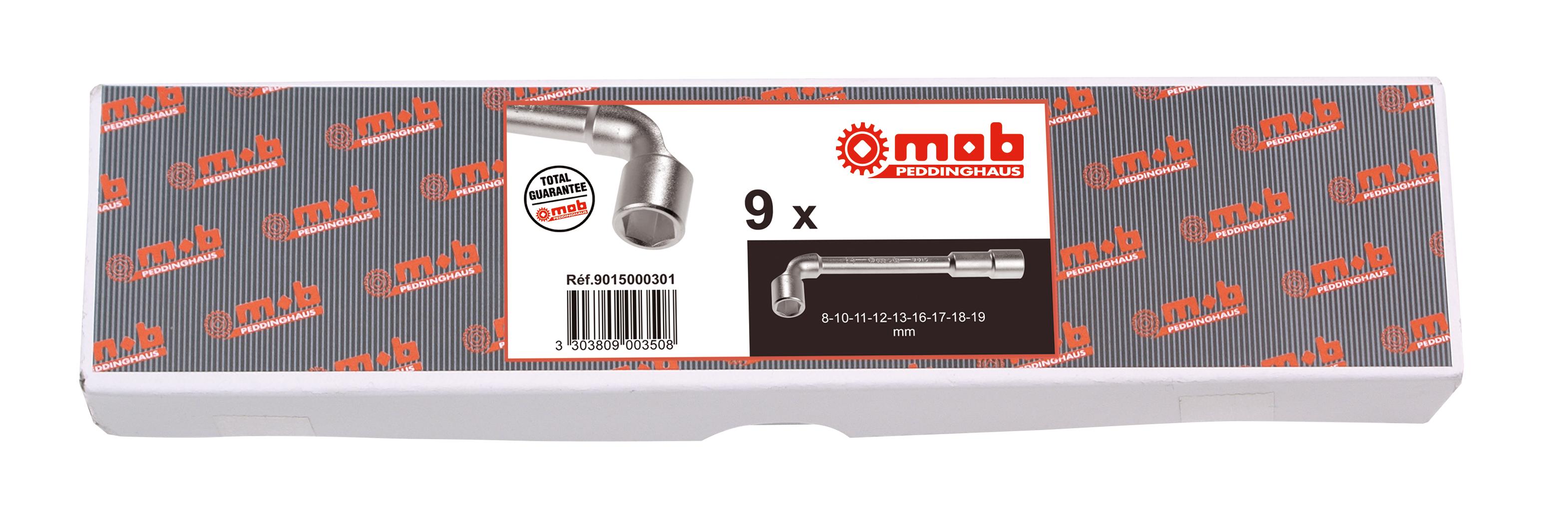 JEU DE 12 CLES A PIPE 6X6 EN BOITE MOB - 9015000401