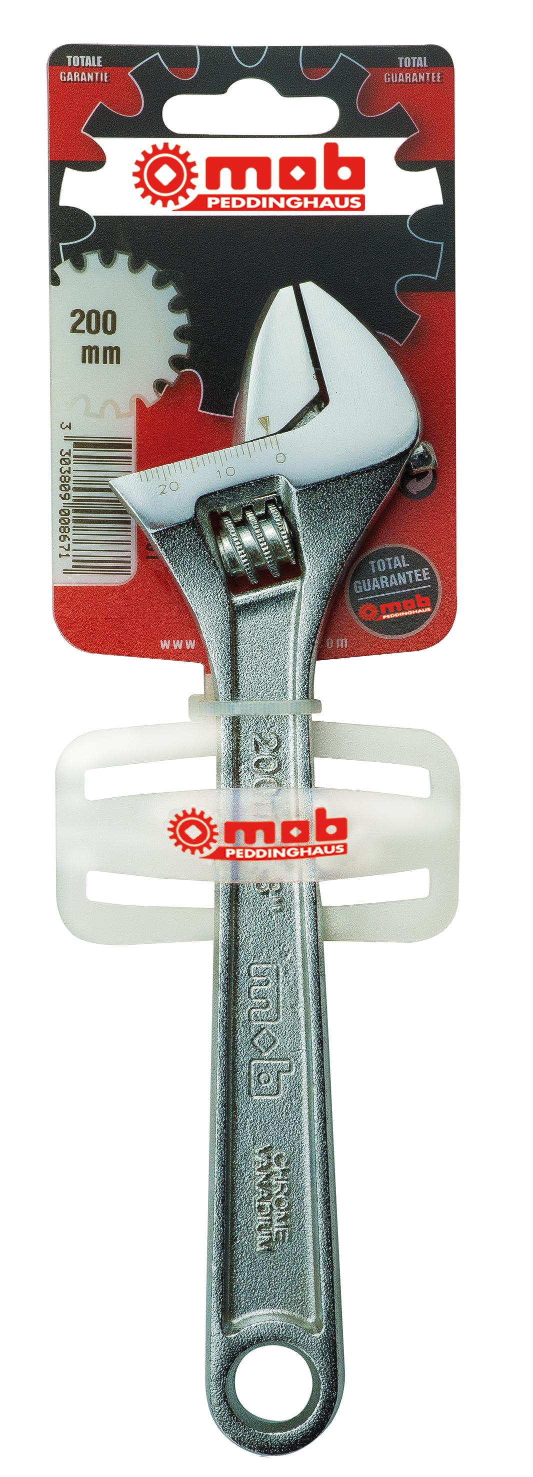 CLE A MOLETTE CHROMEE 200MM-8 SUR CARTE MOB - 9044201001