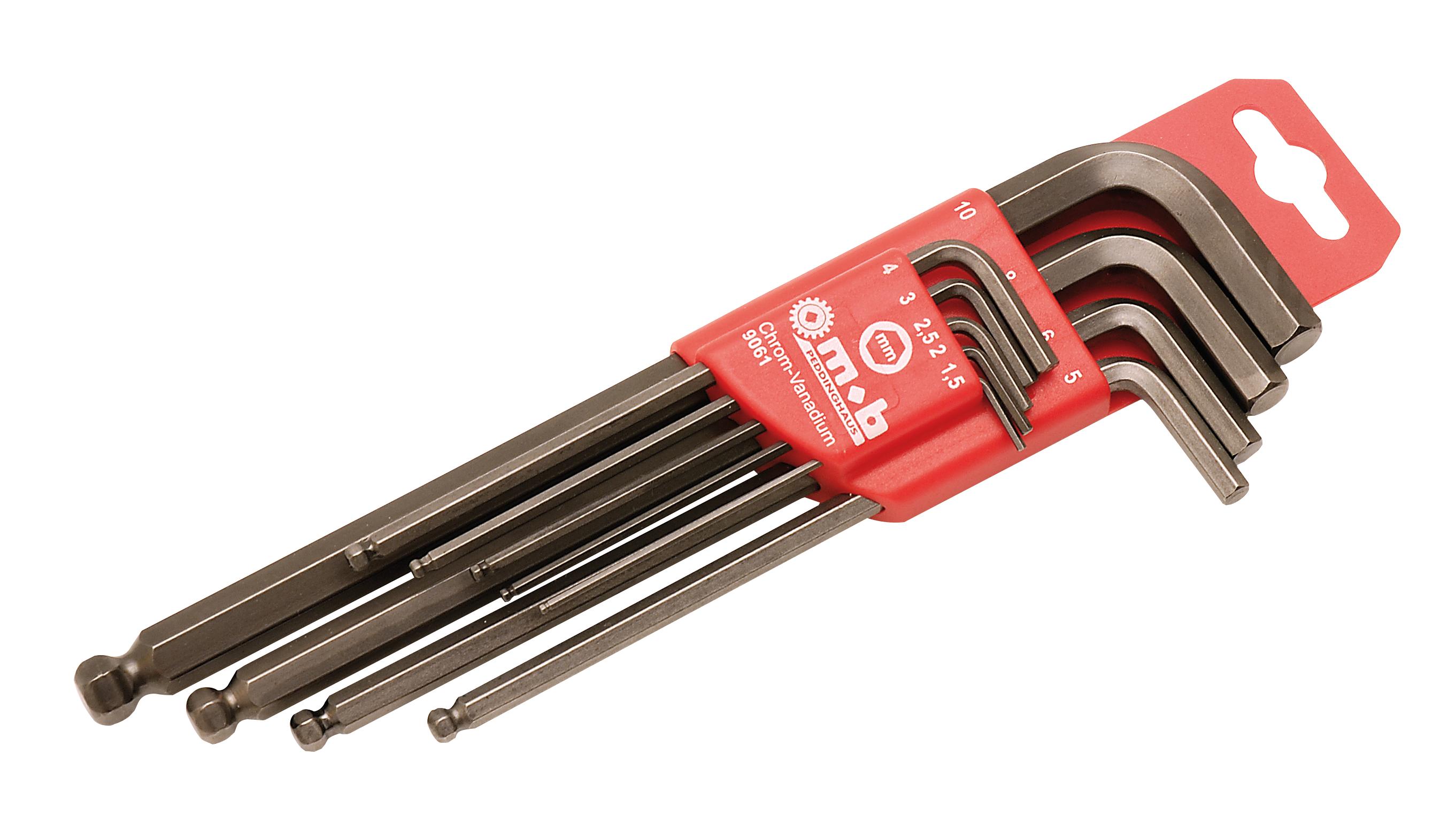 ETUI 9 CLES MALES LONG SPH 6 PANS 1,5-10MM CRV SUR CARTE MOB - 9061011101