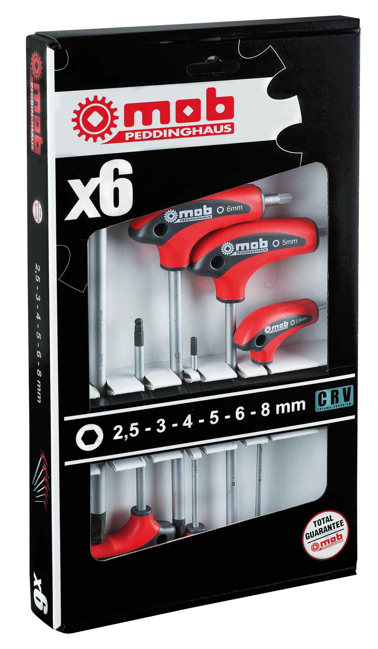 COFFRET 6 CLES MALES HEXAGONALES EN T MOB - 9068006101