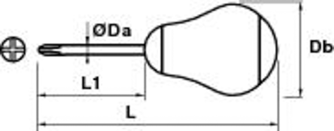 TOURNEVIS BOULE TYPE PHILLIPS PH1 38 - MOB OUTILLAGE - 9122010001