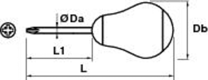 TOURNEVIS BOULE TYPE POZIDRIV PZ1 38 MOB - 9123010001