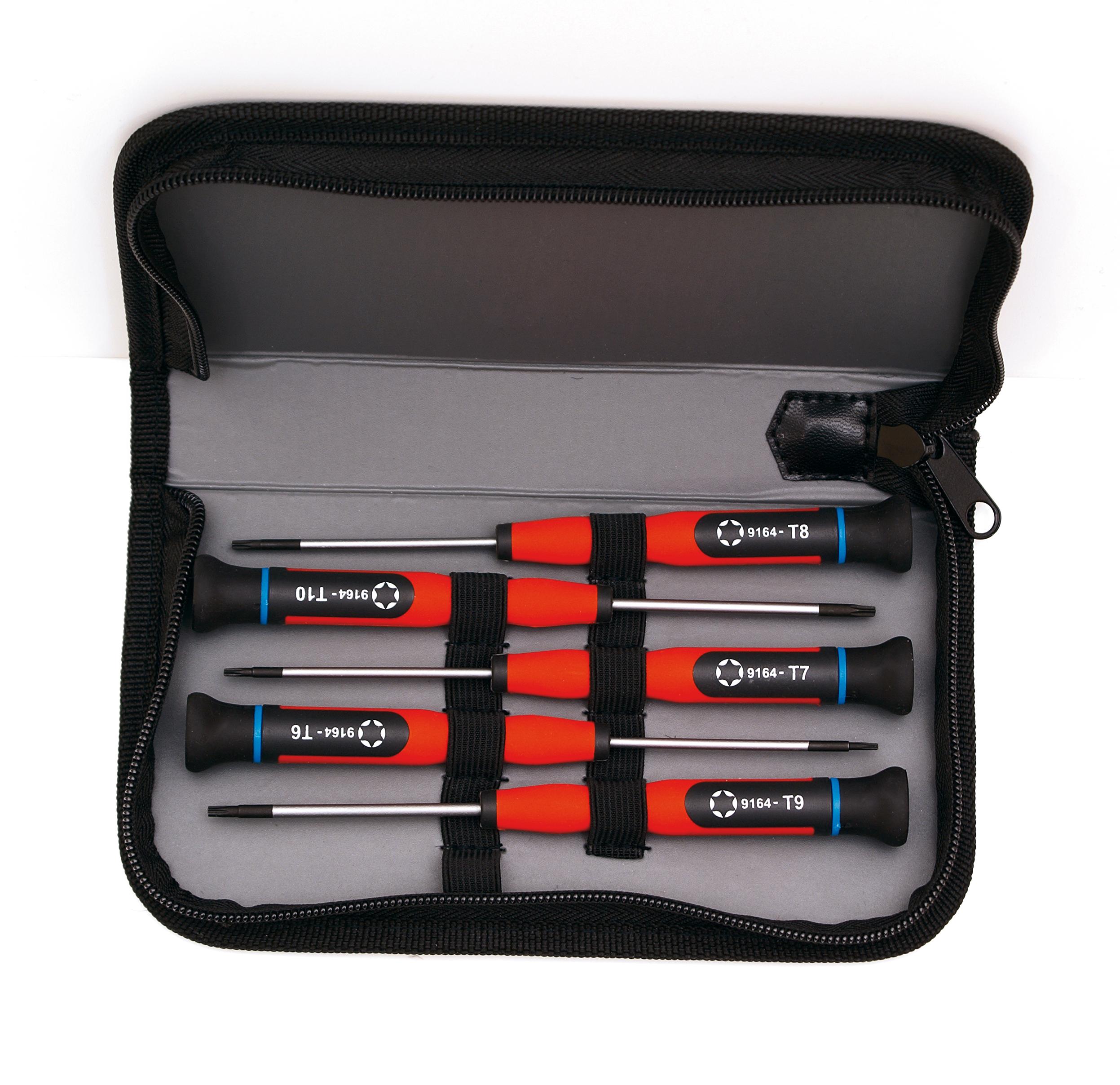 JEU 5 TOURNEVIS PRECISION TORX EN TROUSSE MOB - 9169000001