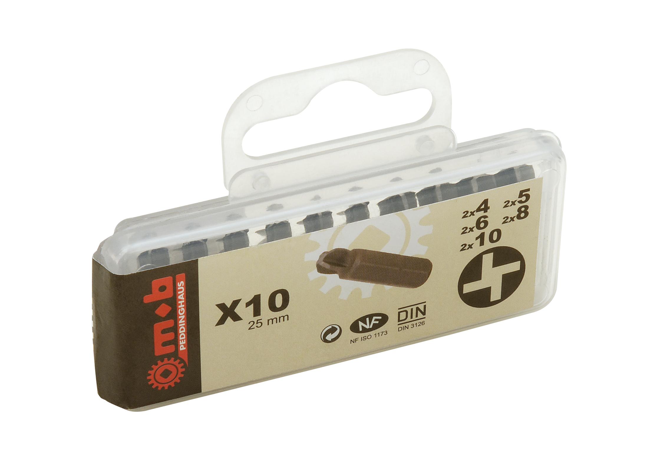 BOITE 10 EMBOUTS NUS 1/4 TORQ SET NO2 MOB - 919K021401