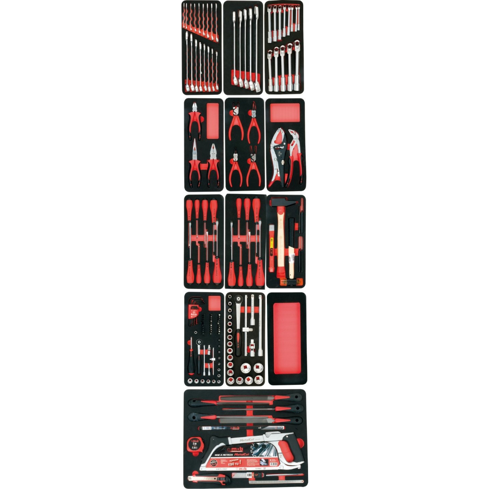 Servante XLINER 6 tiroirs et armoire + modules mousse 173 pièces - MOB OUTILLAGE - 9522173601