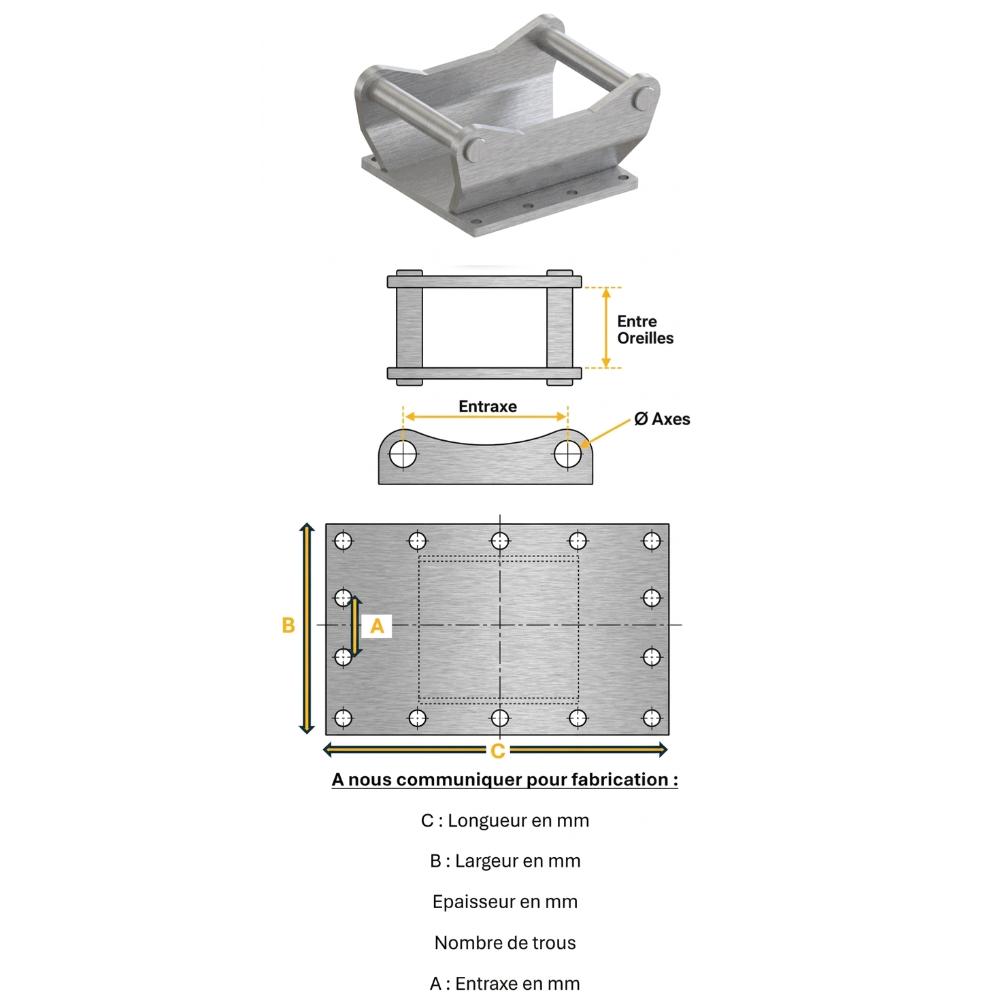 PLATINE DE BRH SUR MESURE AXES SOUDES 35MM