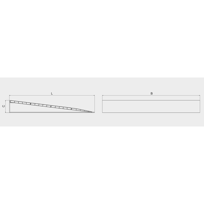 Rampe d'accès haute résistance type coin 145x950x1030 mm - 1000kg - METALMEC - MM561S00145