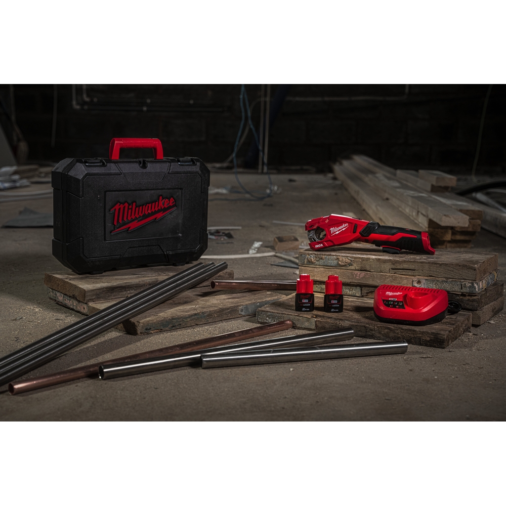 Coupe-tube MILWAUKEE M12 PCSS-0C 12V pour acier inoxydable / acier galvanisé et cuivre, Coffret - 4933479241