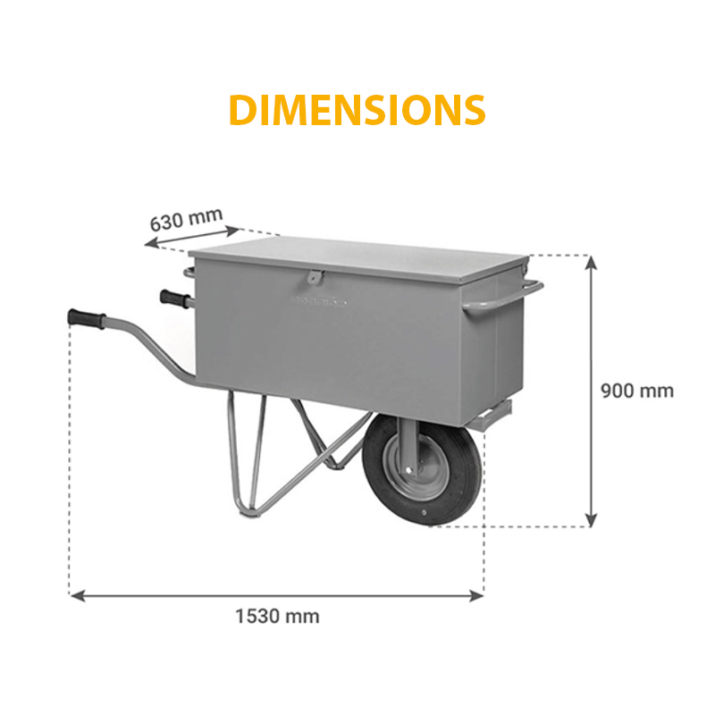 Brouette caisse a outils matador - roue increvable - charge maxi 200KG - 10839