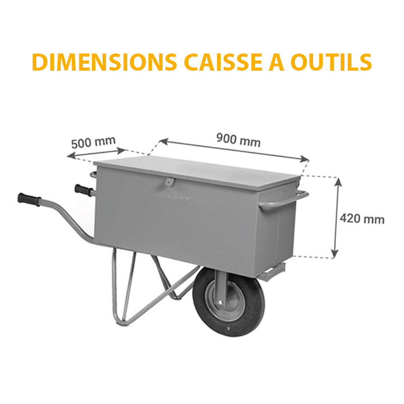 Brouette caisse a outils matador - roue increvable - charge maxi 200KG - 10839