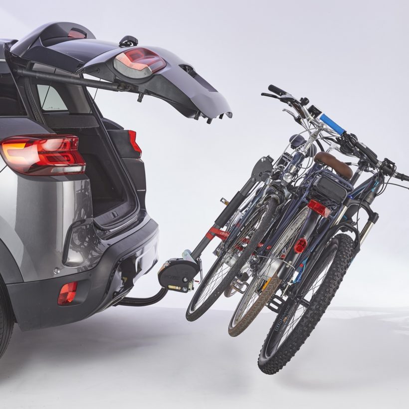 Porte-vélo 3 vélos électriques suspendus sur attelage - MOTTEZ - A033P3ELEC