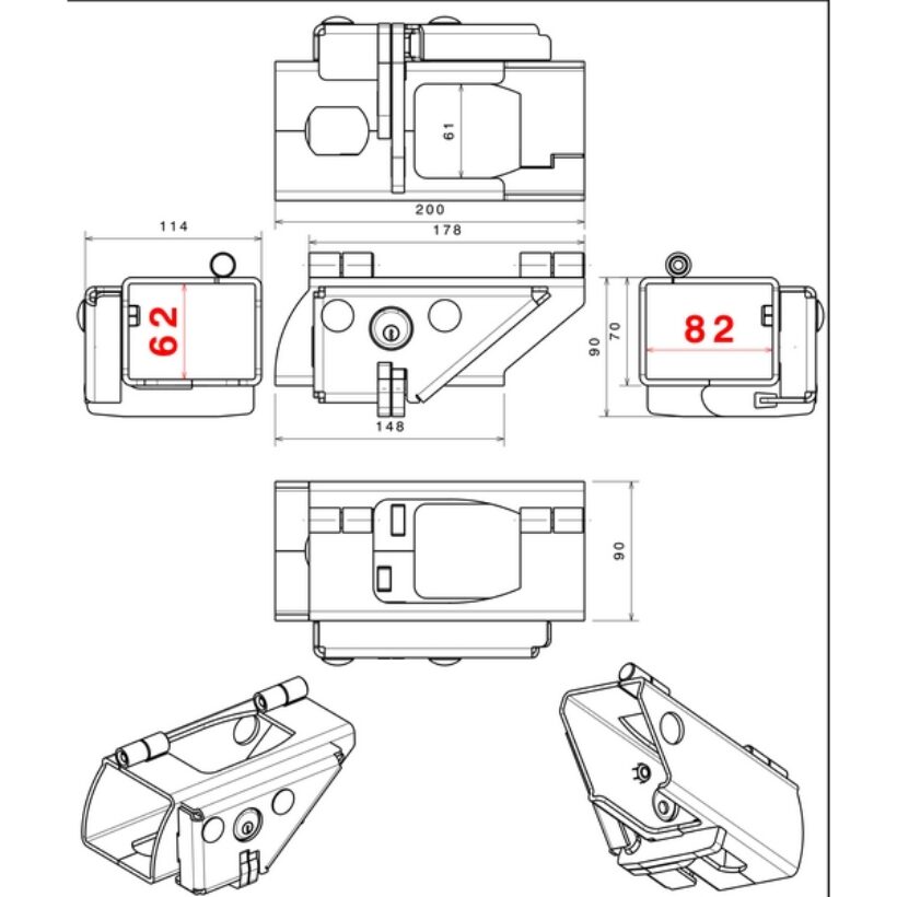 Antivol remorque avec cadenas « caréné » - MOTTEZ - A073B