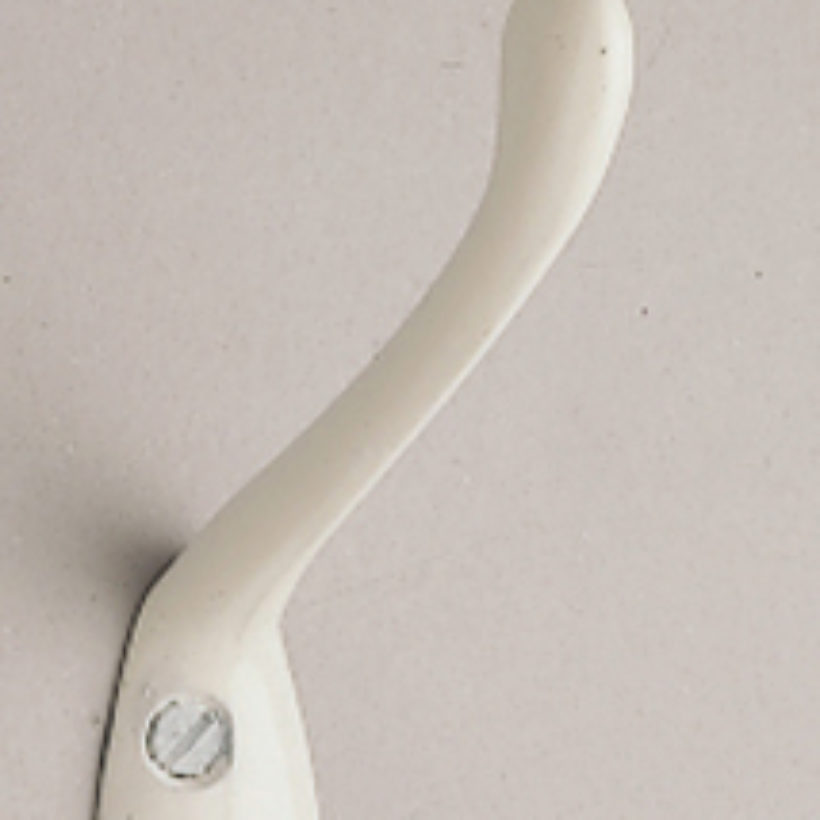 Crochet double vertical en zamac blanc - MOTTEZ - B070B2BC