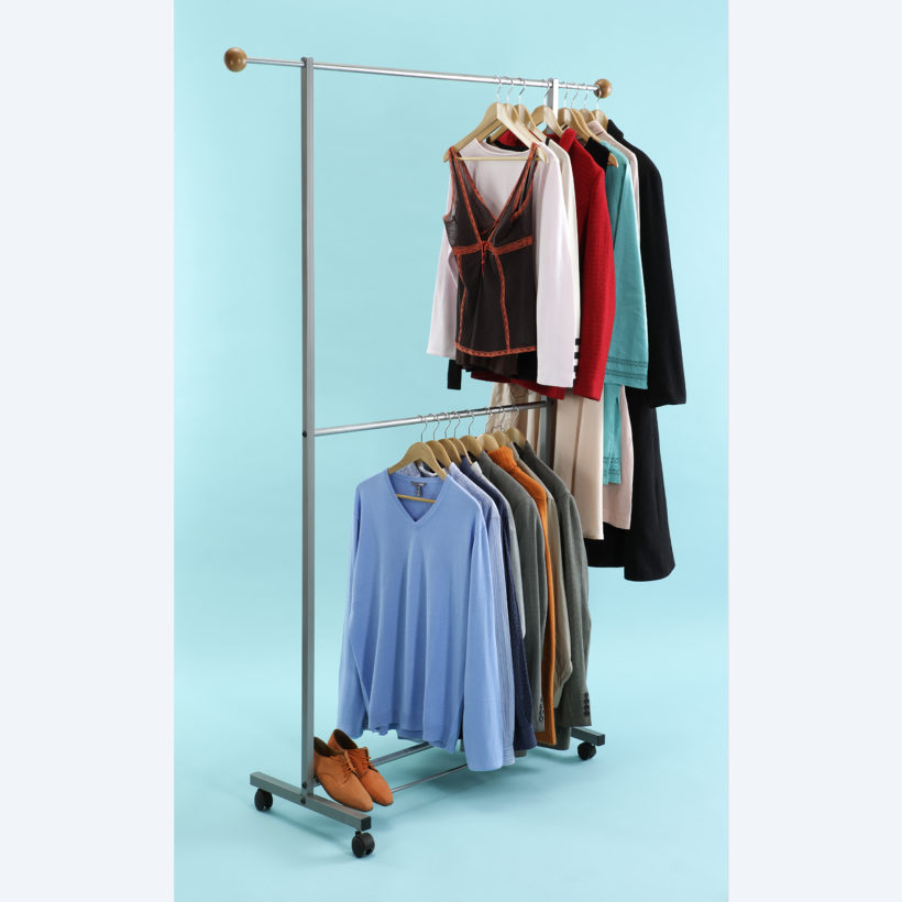 Penderie double niveau grise - MOTTEZ - B180C