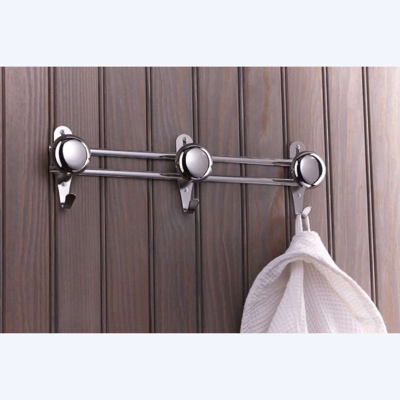 Portemanteaux métal 3 têtes - coloris chrome - MOTTEZ - B220V3CH