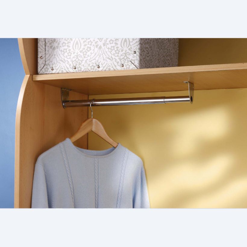 Barre de penderie nickelée de 68 à 120cm - MOTTEZ - B243Q120