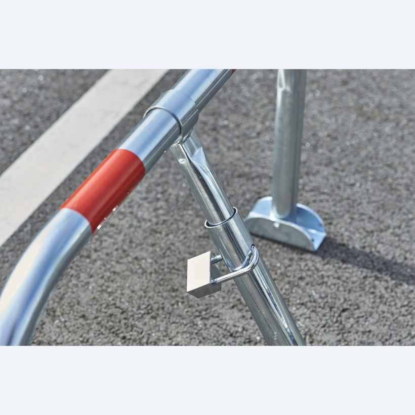 Barrière rabattable éco avec 2 bandes rouges de repérage carton neutre - MOTTEZ - B310C