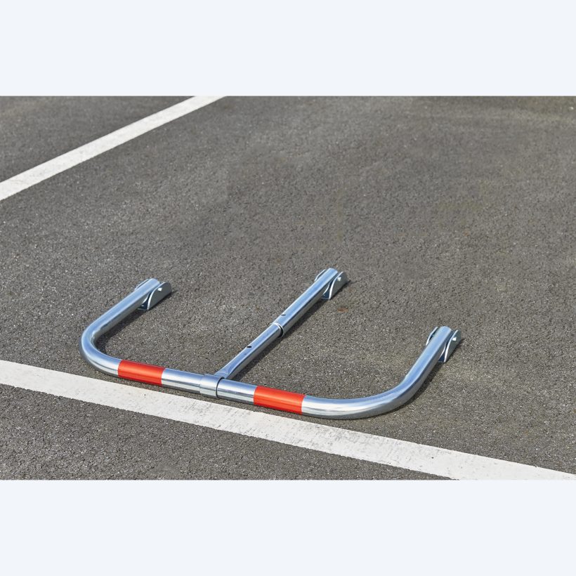 Barrière rabattable éco avec 2 bandes rouges de repérage - MOTTEZ - B310P