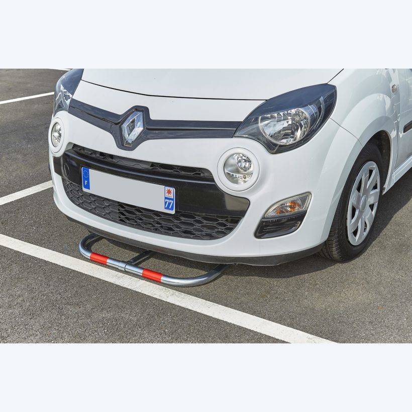 Barrière rabattable éco avec 2 bandes rouges de repérage - MOTTEZ - B310P