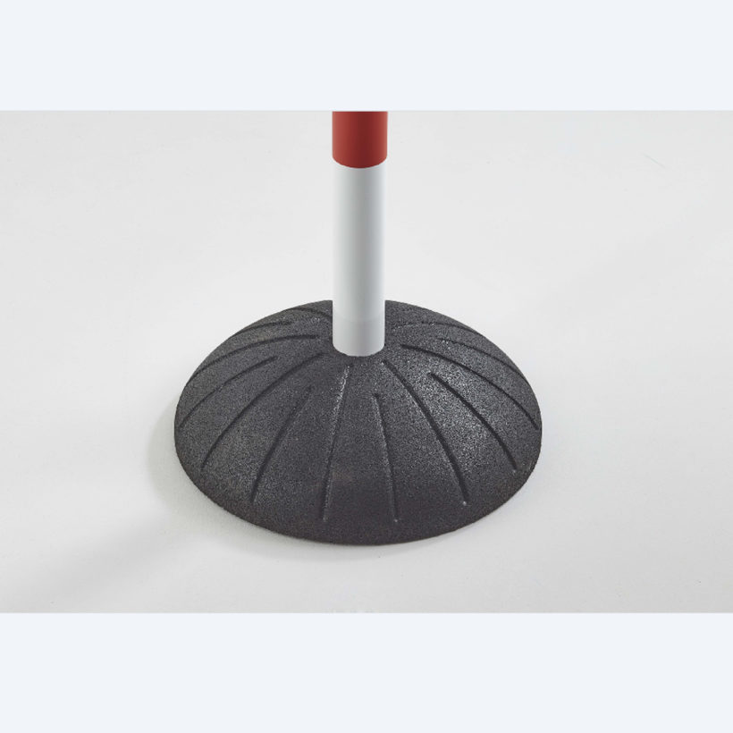 Potelet avec socle en caoutchouc noir « pro » blanc et rouge - MOTTEZ - B347SBCRG