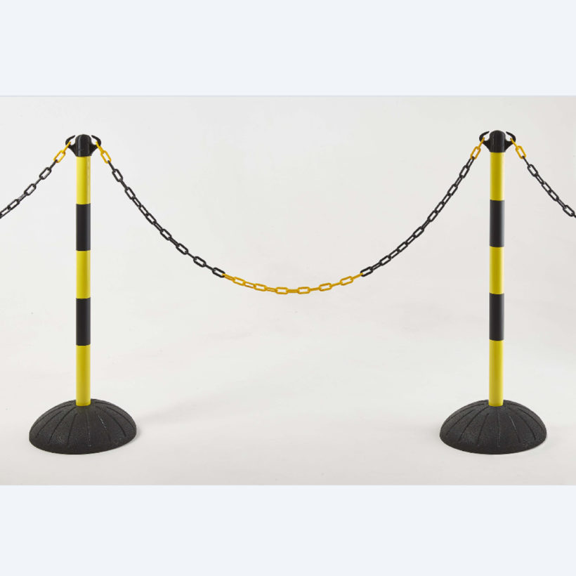 Potelet avec socle en caoutchouc noir « pro » jaune et noir - MOTTEZ - B347SJANO