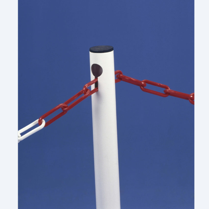 Potelet sur coupelle carrée rabattable blanc / rouge - MOTTEZ - B365CBR