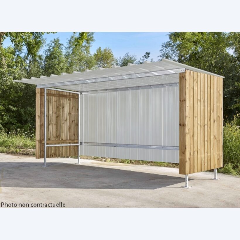 Abri extérieur à vélos motos en bois & tôle - MOTTEZ - B811C