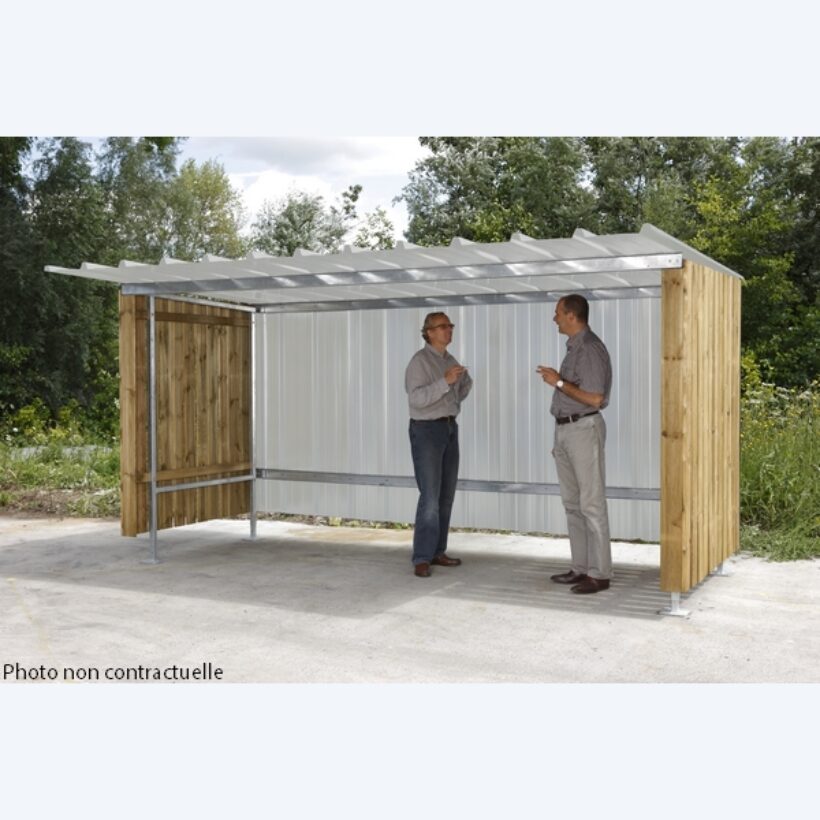 Abri extérieur à vélos motos en bois & tôle - MOTTEZ - B811C