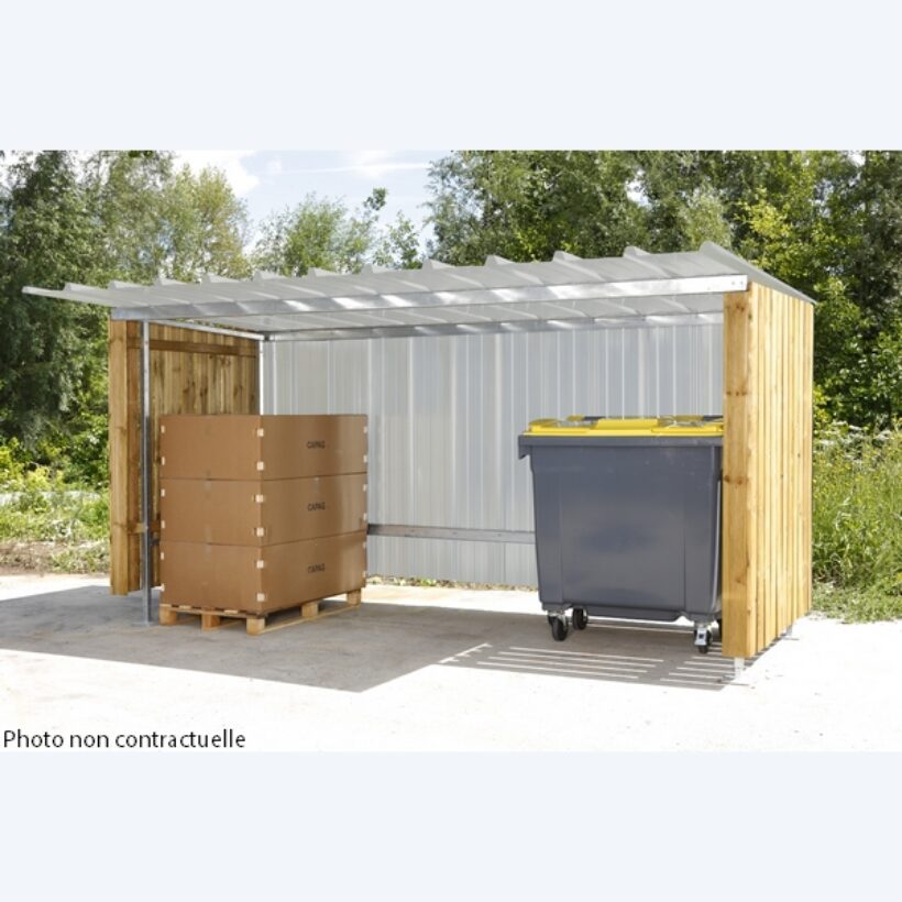 Abri extérieur à vélos motos en bois & tôle - MOTTEZ - B811C