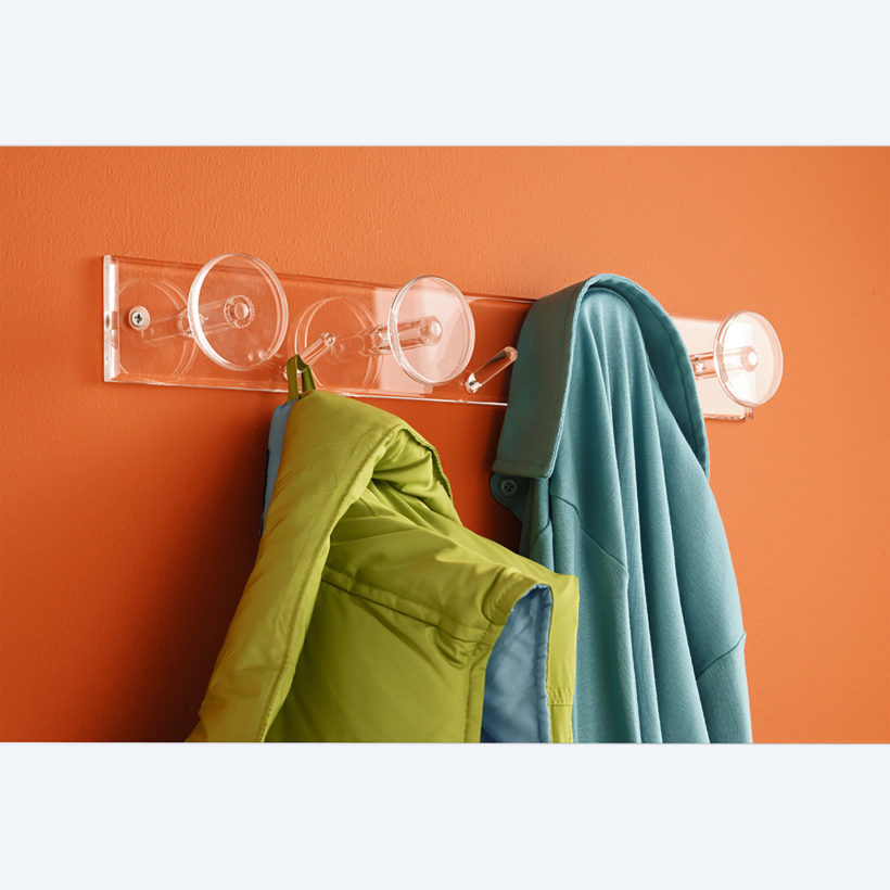 Portemanteau plexiglass transparent 3 têtes - MOTTEZ - B820V3TR