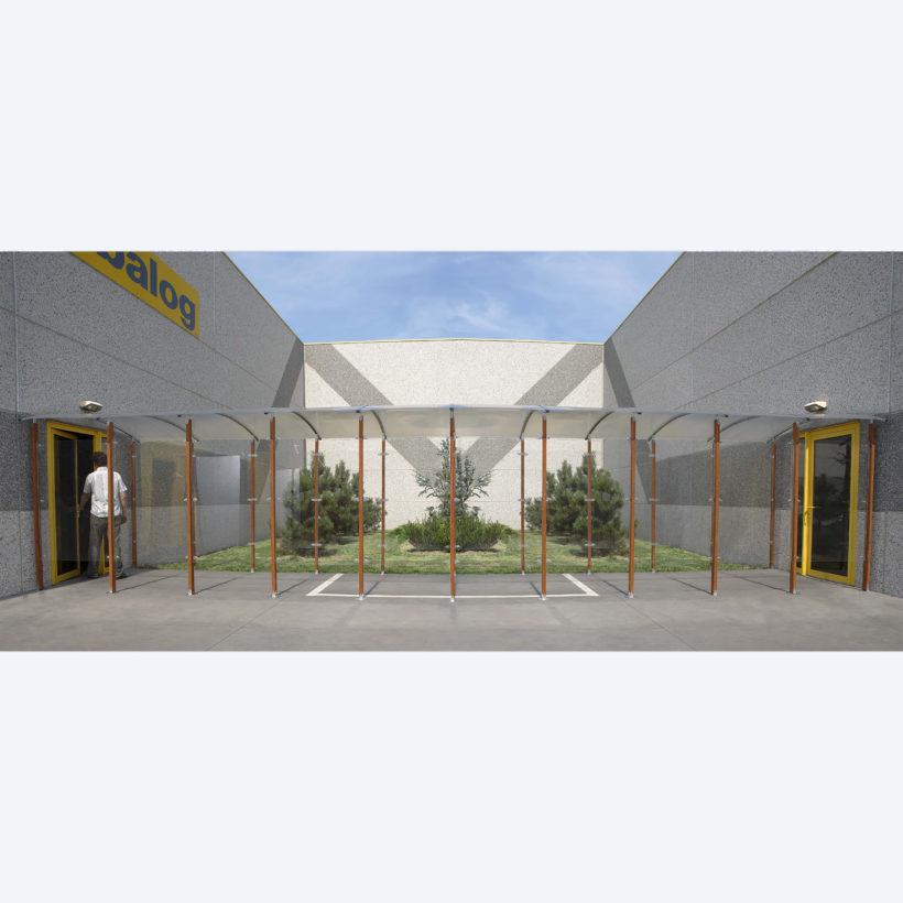 Abris Fumeurs en bois version couloir - MOTTEZ - B825C