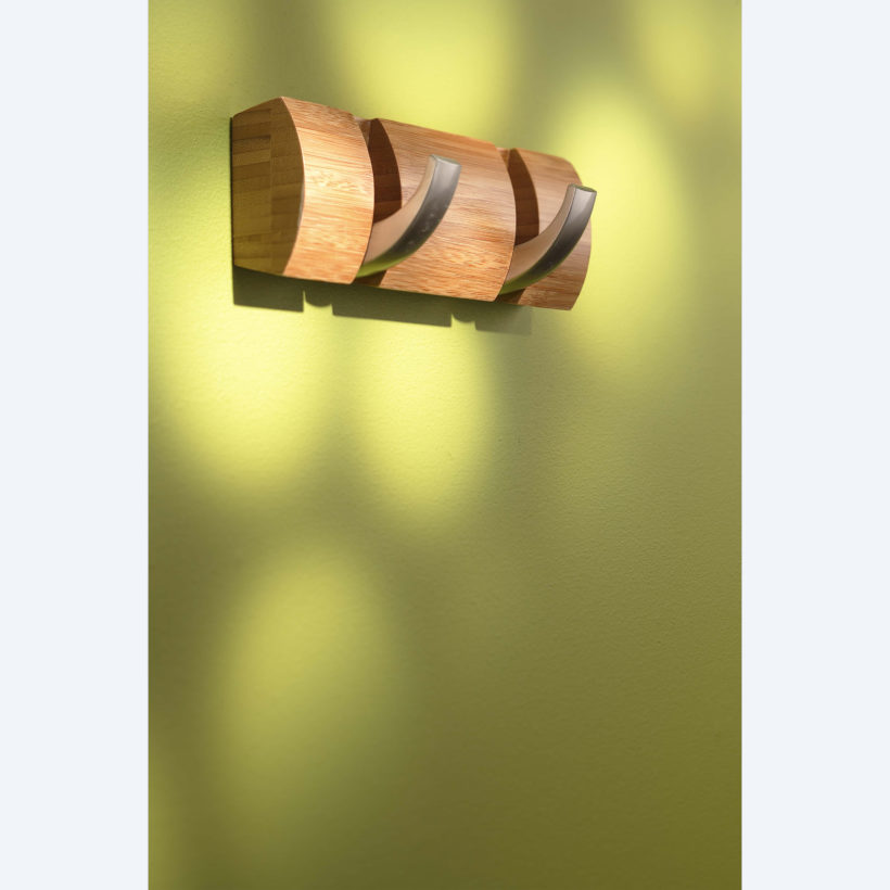  Porte-manteaux Bois type bambou arrondi 2 crochets  - MOTTEZ - B850V2