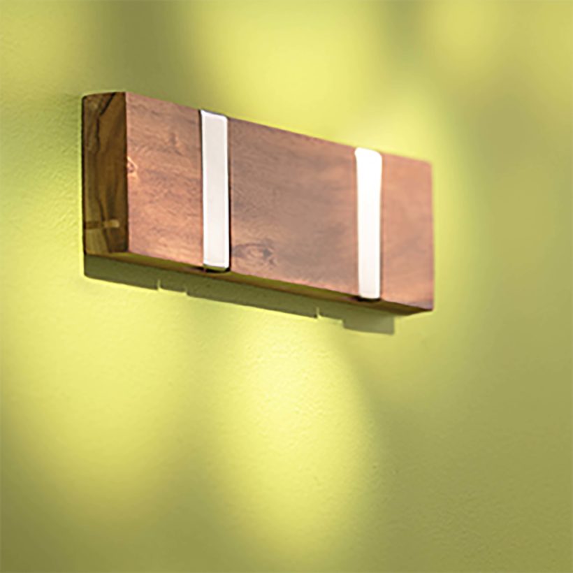  Porte-manteaux Bois type acacia carré 2 crochets  - MOTTEZ - B851V2