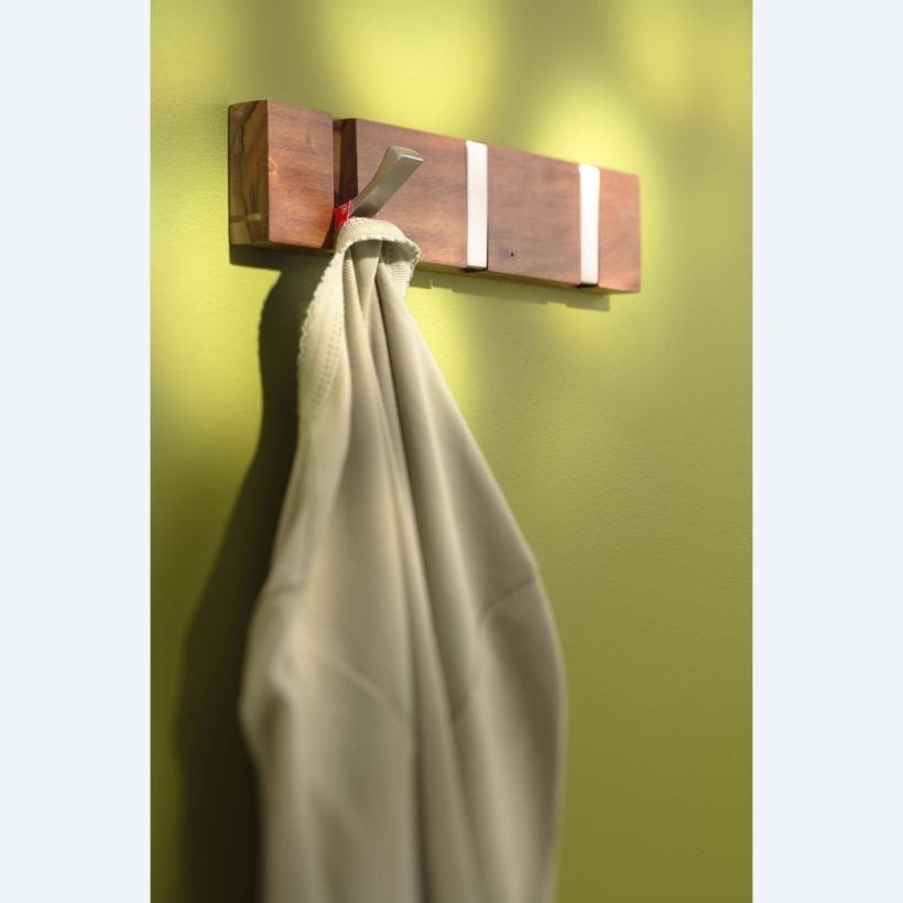  Porte-manteaux Bois type acacia carré 3 crochets  - MOTTEZ - B851V3