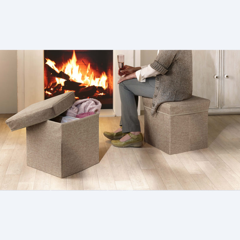 Pouf de rangement en tissu - MOTTEZ - B869S