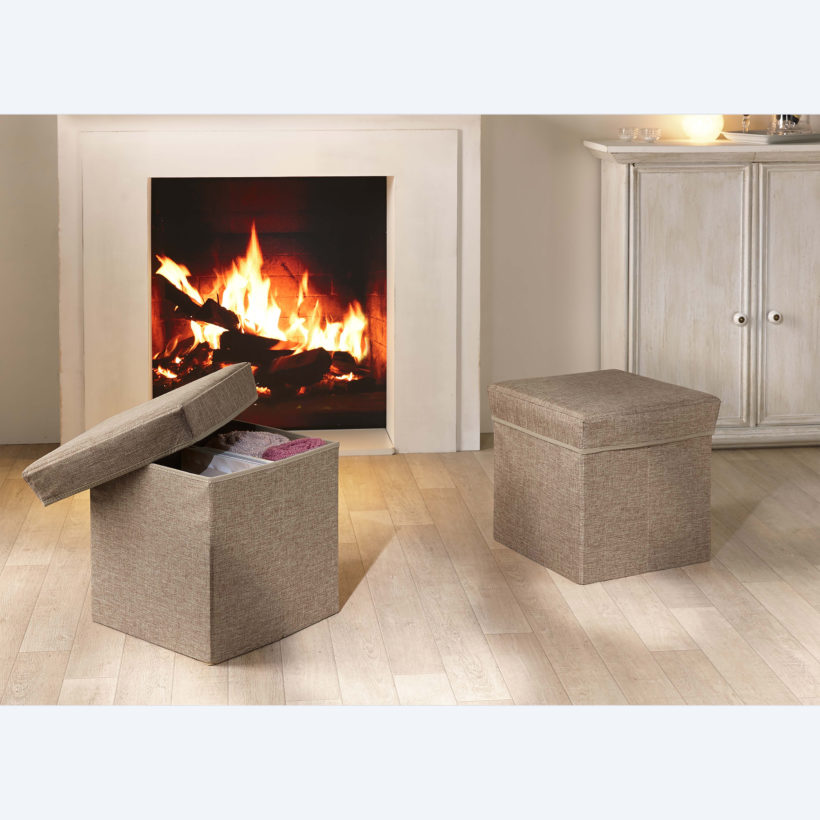 Pouf de rangement en tissu - MOTTEZ - B869S