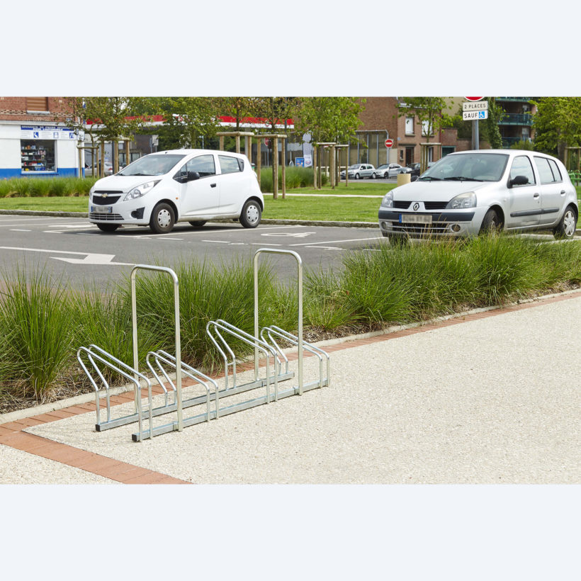  Râtelier Hollandais sur 2 niveaux pour 4 vélos avec arceaux antivol  - MOTTEZ - M024V4AR