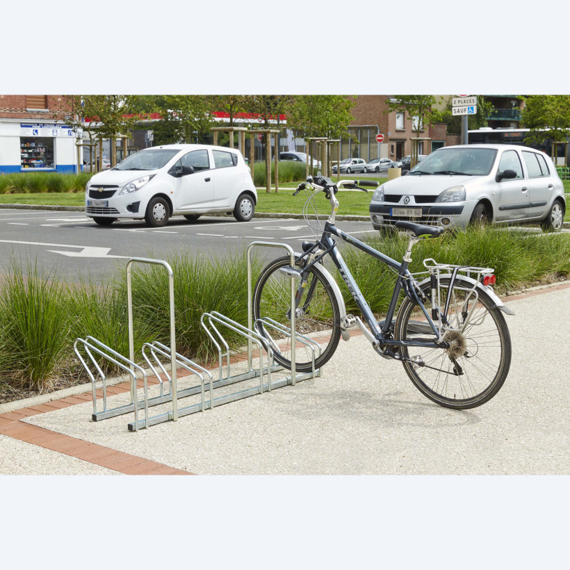  Râtelier Hollandais sur 2 niveaux pour 4 vélos avec arceaux antivol  - MOTTEZ - M024V4AR