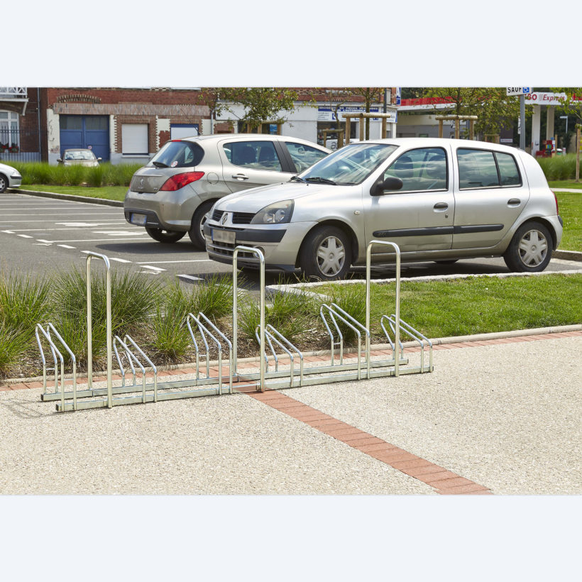  Râtelier Hollandais sur 2 niveaux pour 6 vélos avec arceaux antivol  - MOTTEZ - M024V6AR