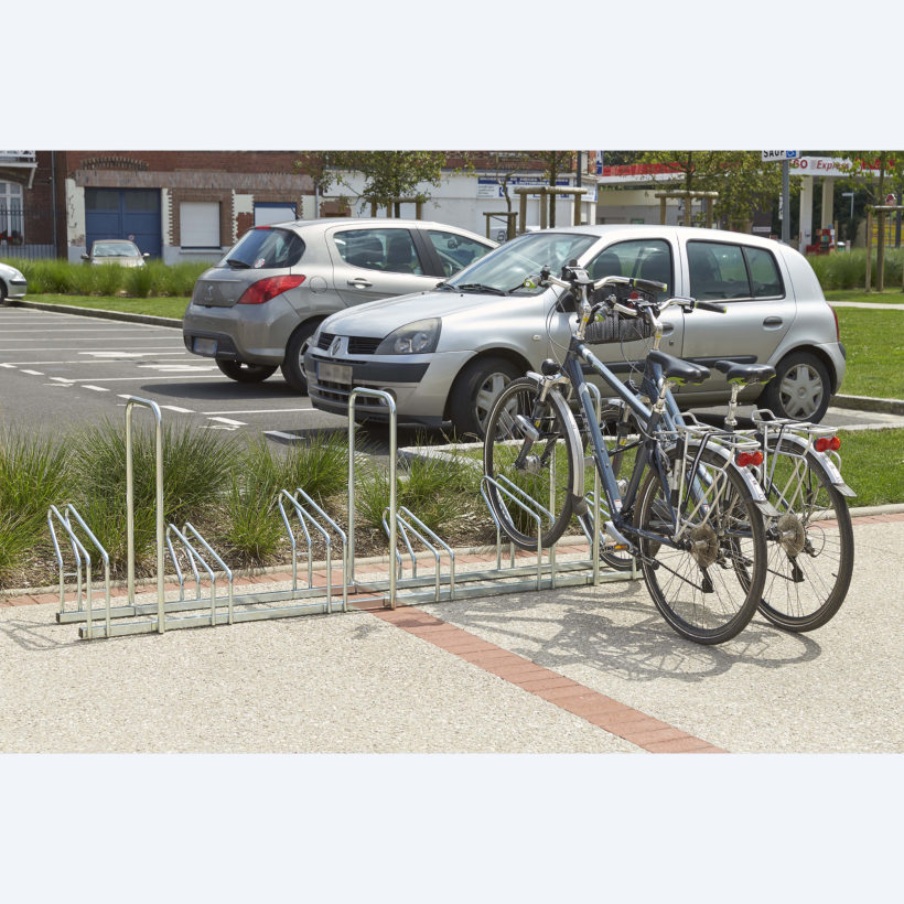  Râtelier Hollandais sur 2 niveaux pour 6 vélos avec arceaux antivol  - MOTTEZ - M024V6AR