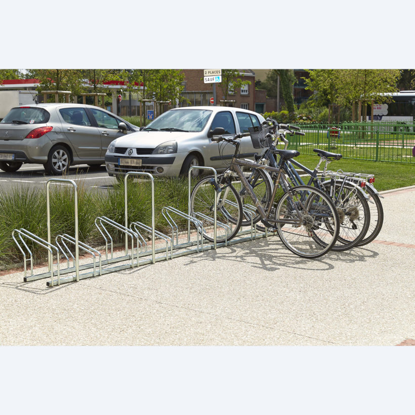  Râtelier Hollandais sur 2 niveaux pour 8 vélos avec arceaux antivol  - MOTTEZ - M024V8AR