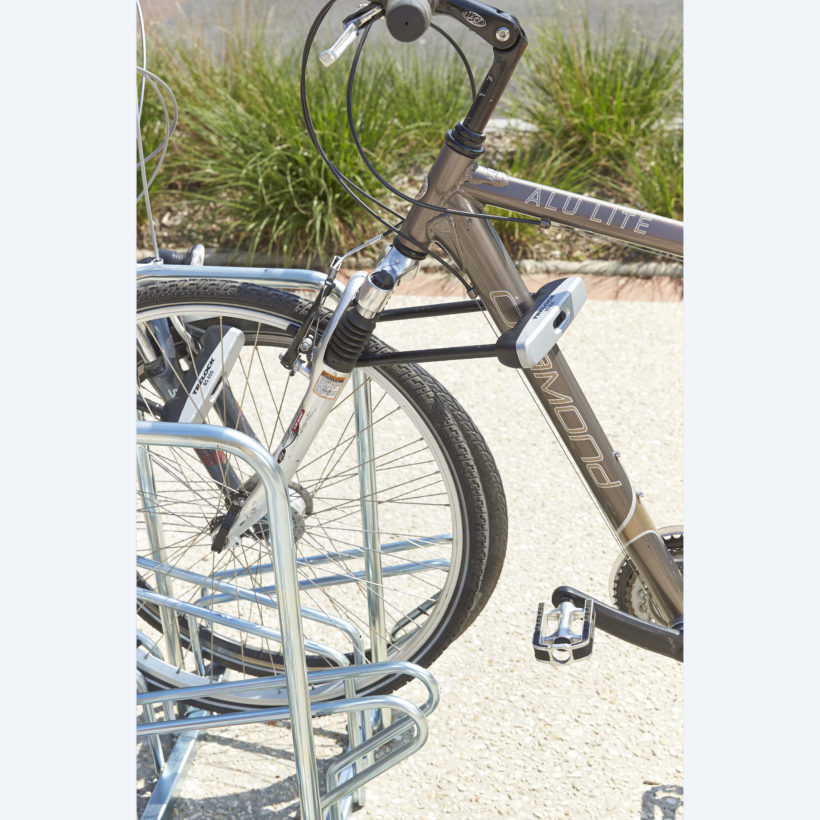  Râtelier Hollandais pour 8 vélos au sol avec arceaux antivol  - MOTTEZ - M025V8AR