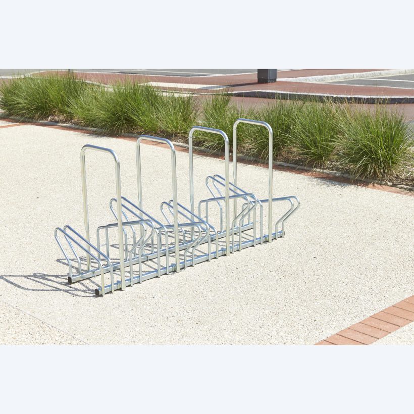  Râtelier Hollandais pour 8 vélos au sol avec arceaux antivol  - MOTTEZ - M025V8AR