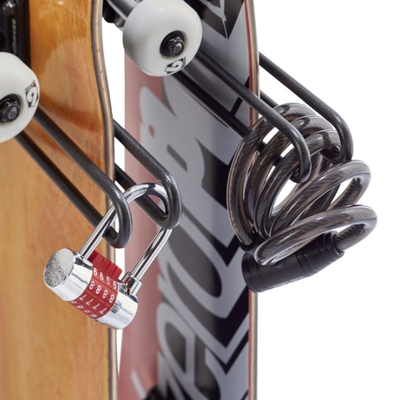 Range 4 skateboards mural avec antivol - MOTTEZ - M059S4MUR