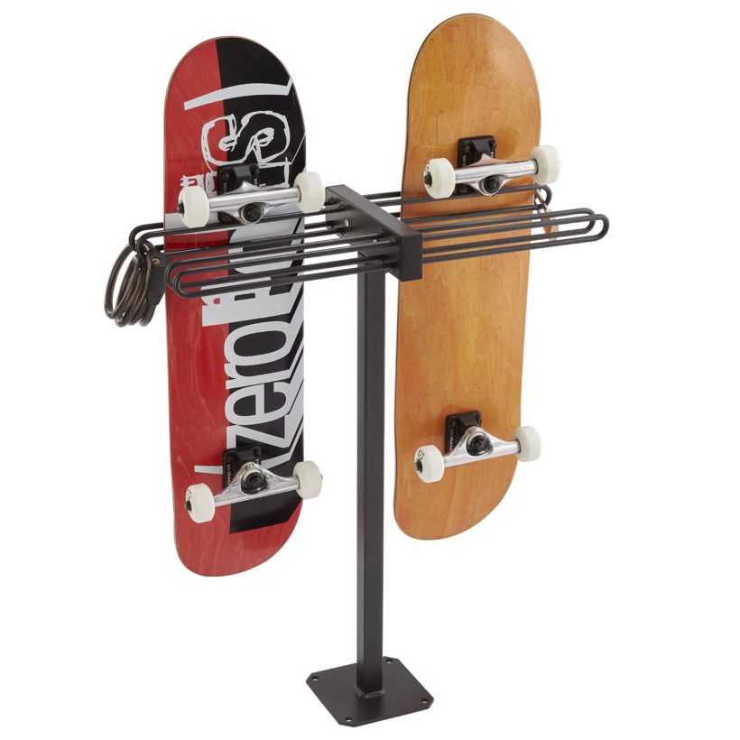 Range 4 skateboards sur pied avec antivol - MOTTEZ - M059S