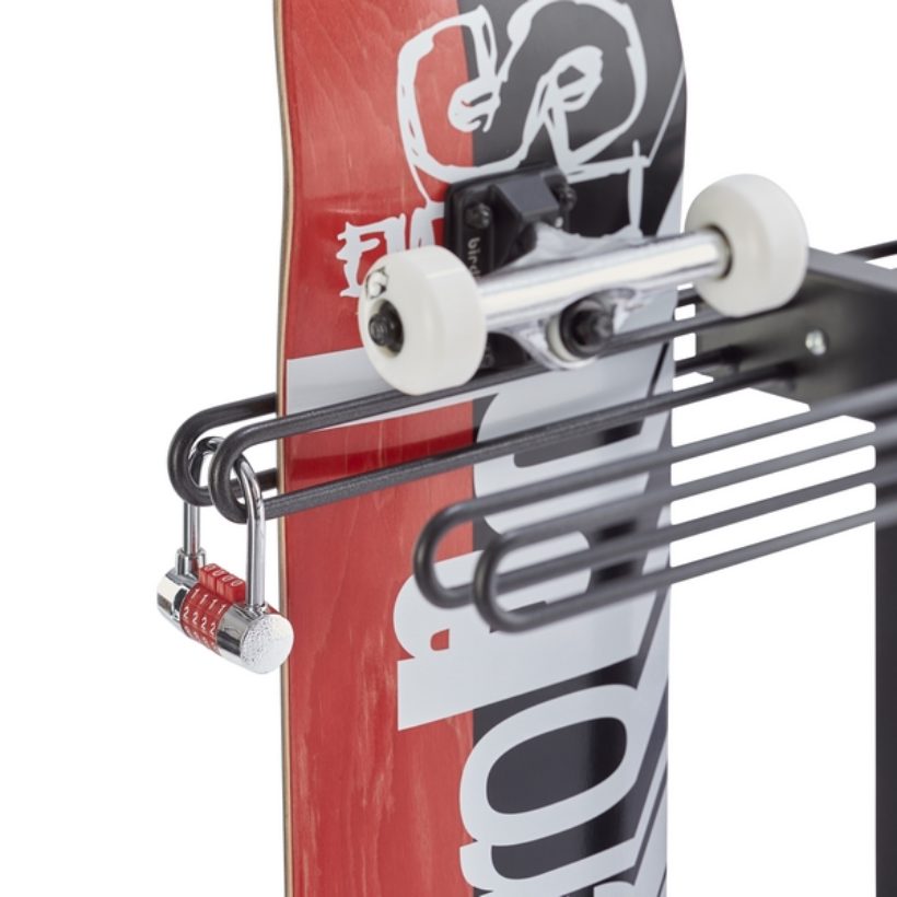 Range 4 skateboards sur pied avec antivol - MOTTEZ - M059S