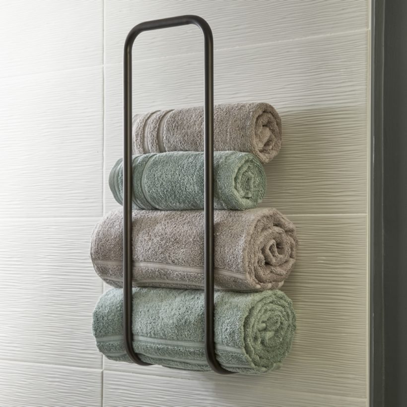 Porte-serviette de bain mural noir - MOTTEZ - M087VNO