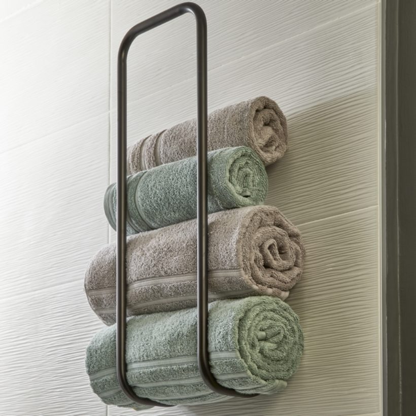 Porte-serviette de bain mural noir - MOTTEZ - M087VNO