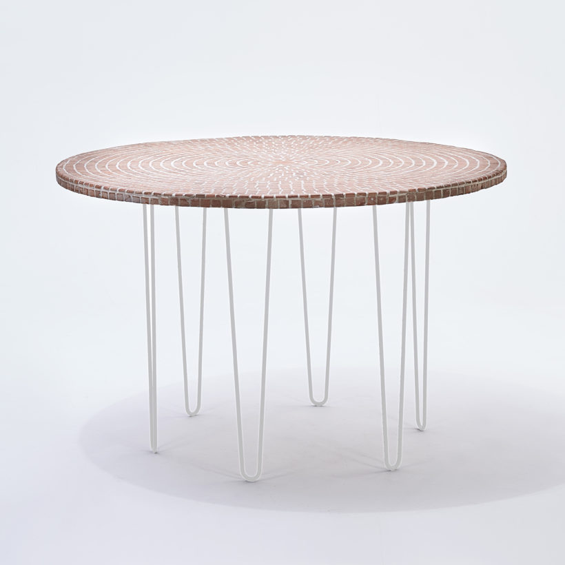  Pied de table double fil HT 71 cm blanc mat  - MOTTEZ - M504VBC